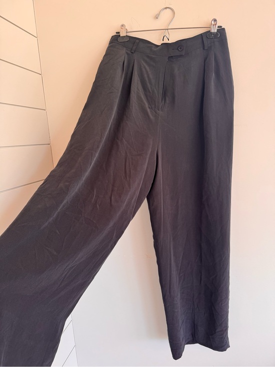 Braemar Pants - 100% Silk Wide-Leg Black Pleated Women’s Trousers